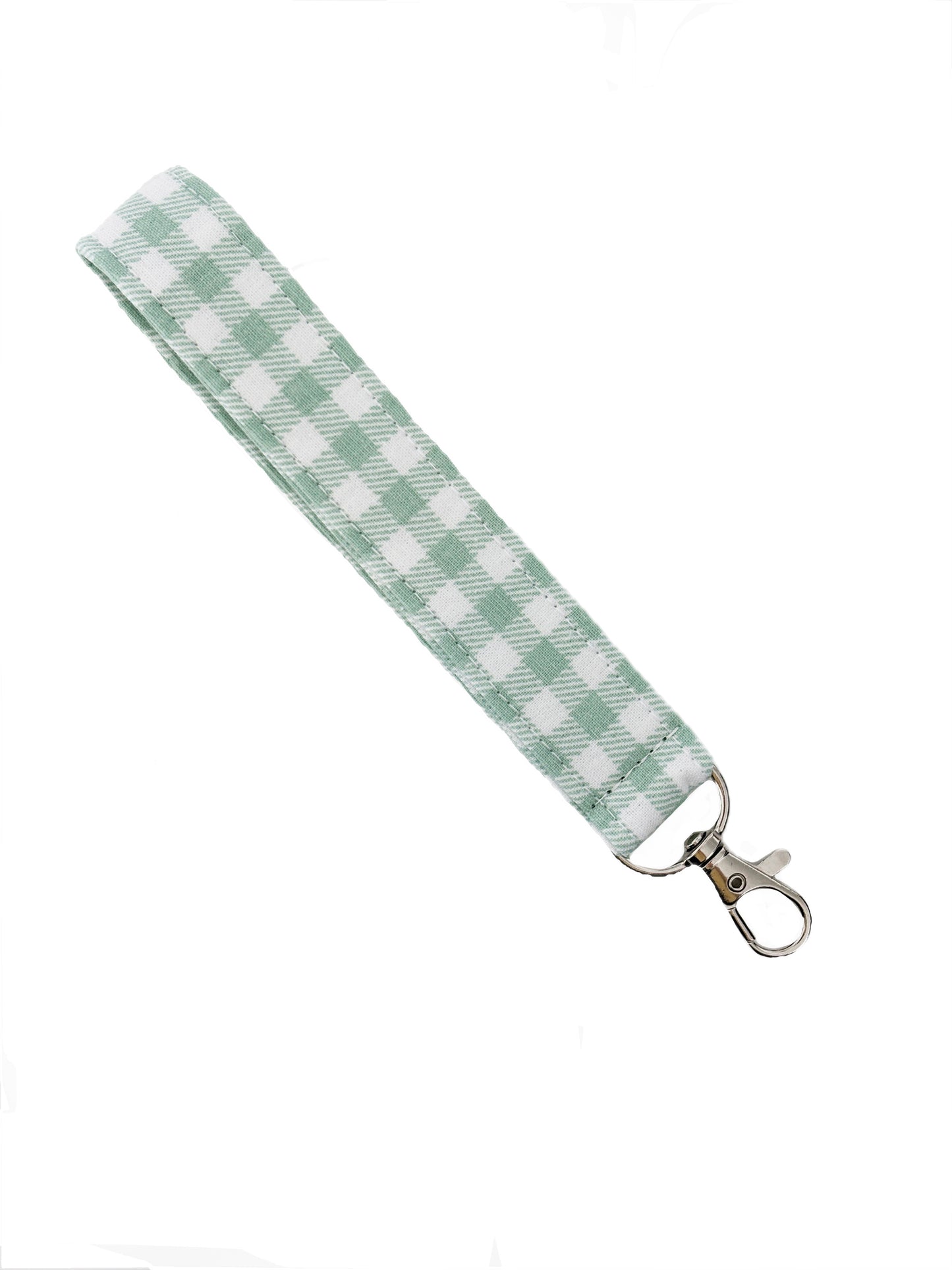 Wristlet Keychain - Green Gingham
