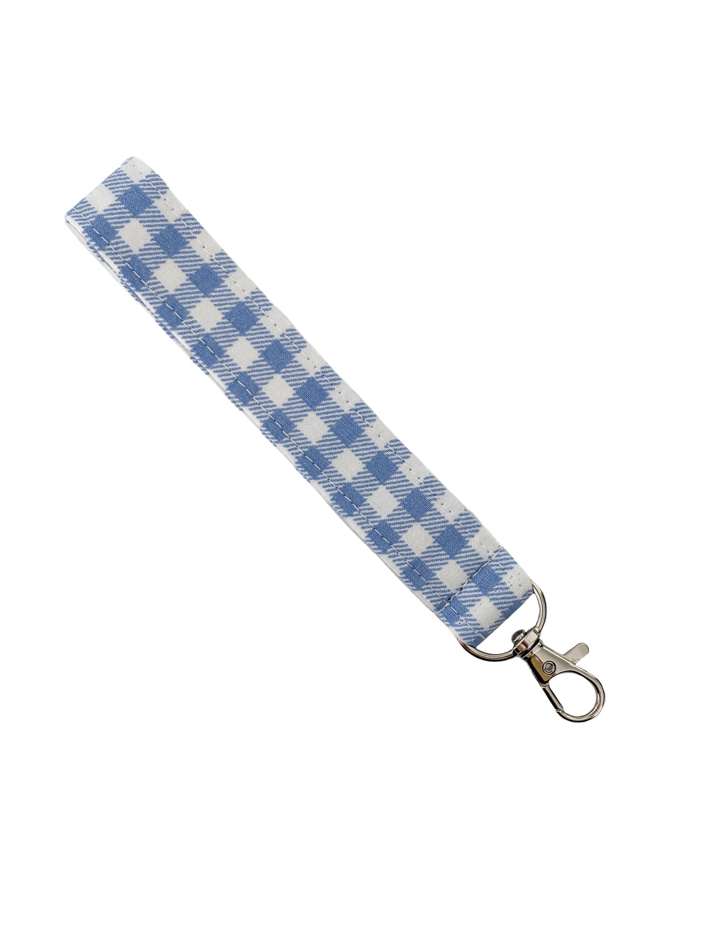 Wristlet Keychain - Blue Gingham