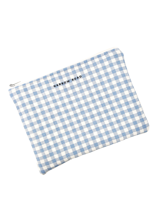 Zipper Pouch - Blue Gingham