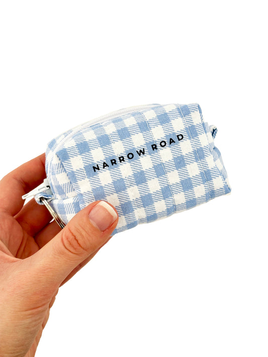 Keychain Coin Pouch - Blue Gingham